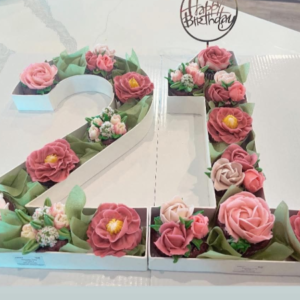 Floral Decorated Letter/Number Cupcake Box