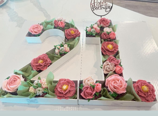 Floral Letter and Number Cupcake Box