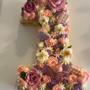 Floral Decorated Letter/Number Cookie Cake
